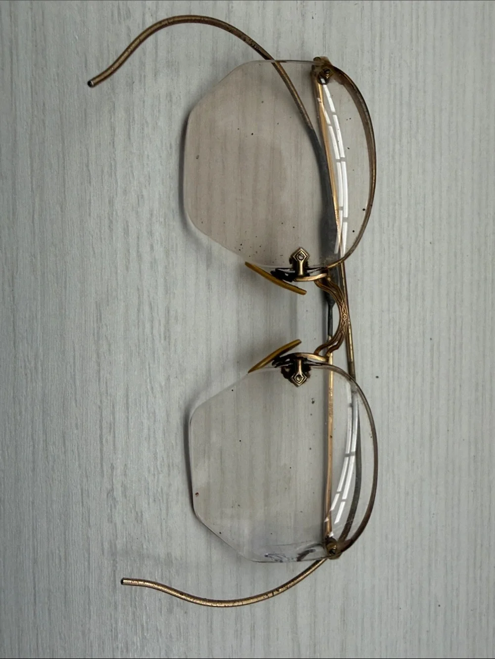 12K Gold Filled Rim Rimless Octagonal Eyeglasses